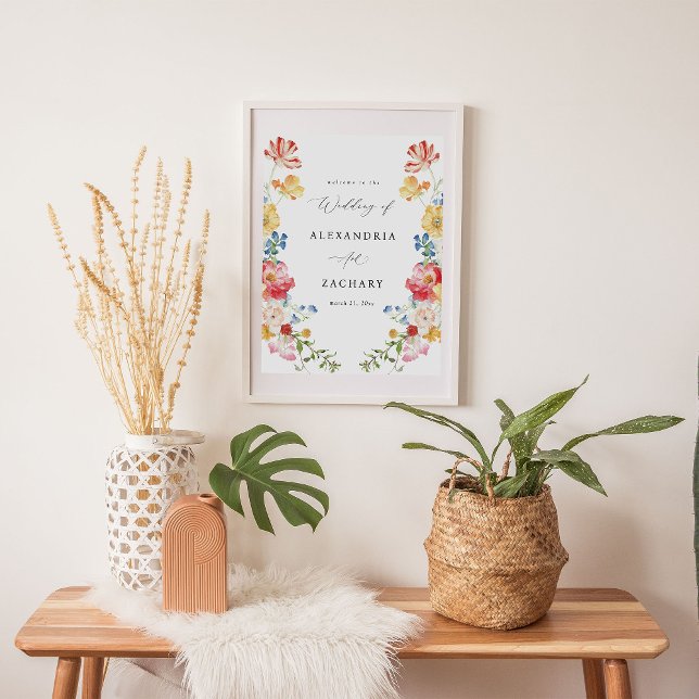 Spring Multi Color Florals Wedding Welcome Sign (Creator Uploaded)