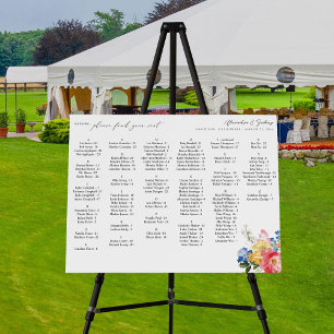 Spring Multi Floral Alphabetical Seating Chart -SM Foam Board