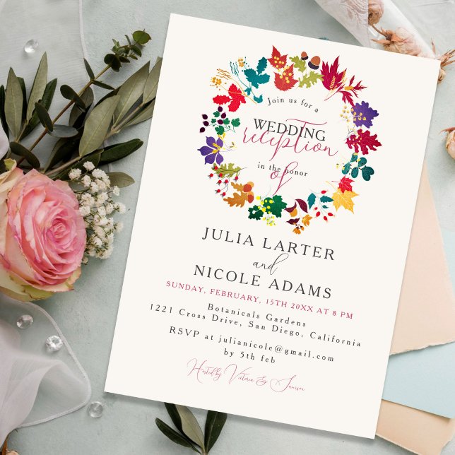 Spring Mustard Purple Meadow Wedding Reception Invitation (Creator Uploaded)