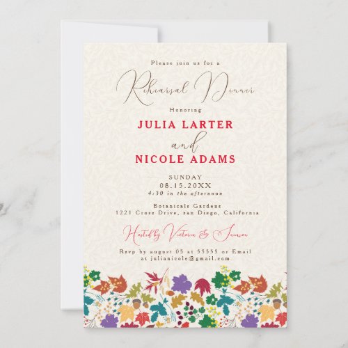 Spring Mustard Yellow Flower Rehearsal Dinner Invitation