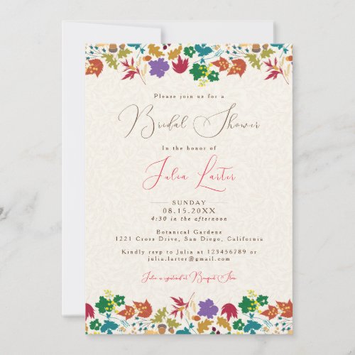 Spring Mustard Yellow Purple Flower Bridal Shower Invitation