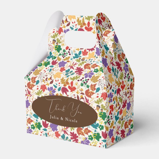 Spring Mustard Yellow Purple Meadow Flower Wedding Favor Boxes (Front Side)