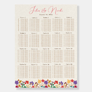 Spring Mustard Yellow Purple Meadow Flower Wedding Foam Board