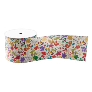 Spring Mustard Yellow Purple Meadow Flower Wedding Grosgrain Ribbon