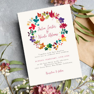 Spring Mustard Yellow Purple Meadow Flower Wedding Invitation