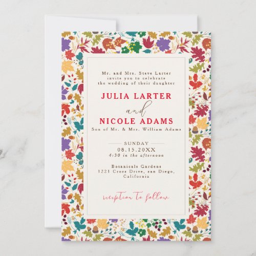 Spring Mustard Yellow Purple Meadow Flower Wedding Invitation