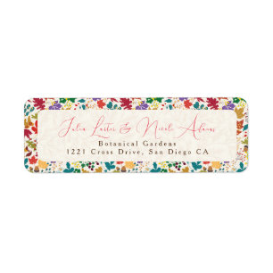 Spring Mustard Yellow Purple Meadow Flower Wedding Label