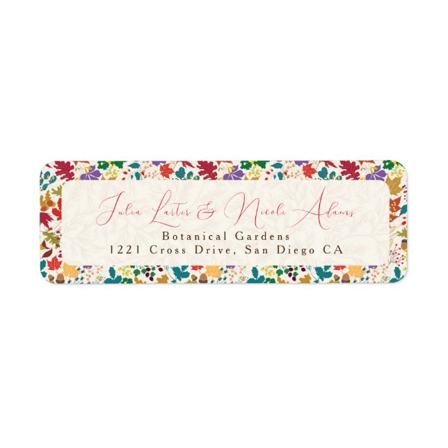 Spring Mustard Yellow Purple Meadow Flower Wedding Label (Front)