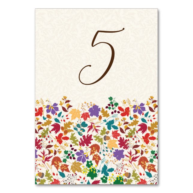 Spring Mustard Yellow Purple Meadow Flower Wedding Table Number (Front)