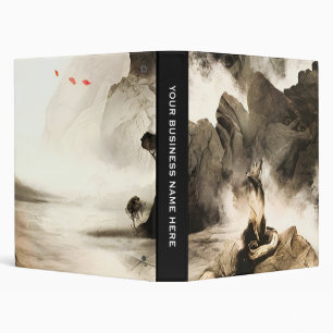 Spring Mystic Fox Misty Mountain Minimalist Zen 3 Ring Binder