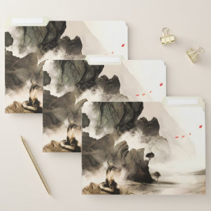Spring Mystic Fox Misty Mountain Minimalist Zen File Folder