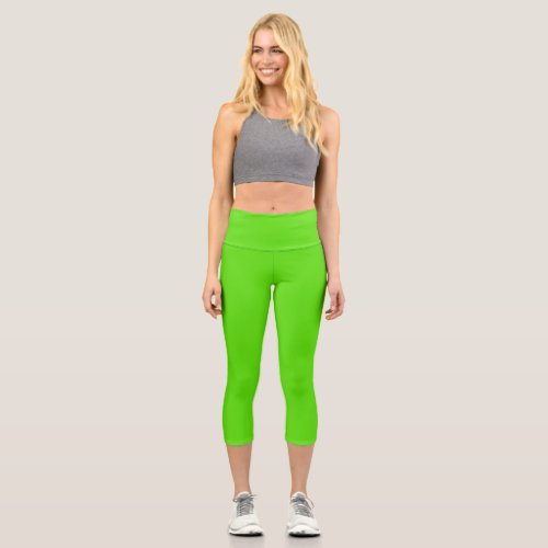 Spring Neon Green High Waisted Capris