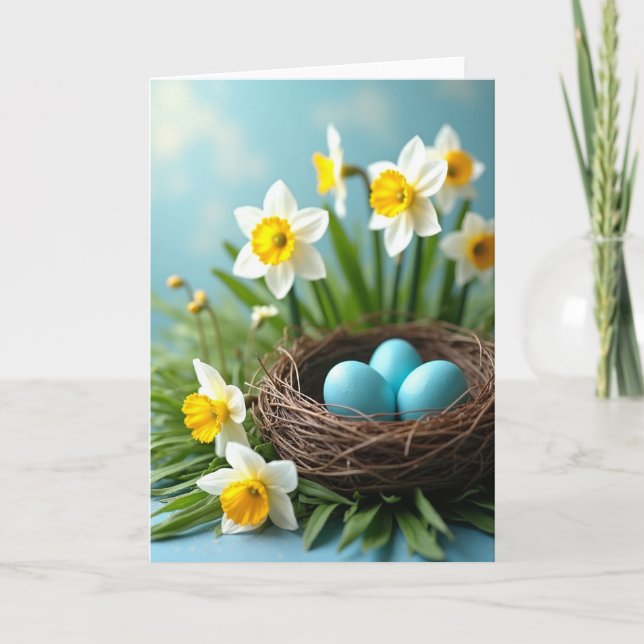 Spring Nest And Eggs Card (Front)