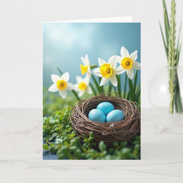 Spring Nest Egg Scene Card (Front)