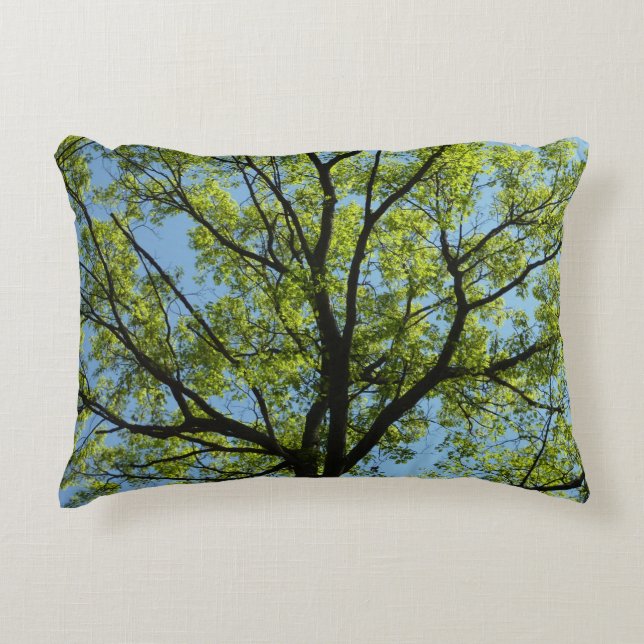 Spring Oak Tree Vibrant Nature Decorative Pillow (Front)