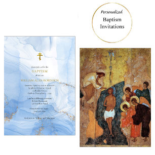Spring of Eternal Life Orthodox Christian Baptism Invitation