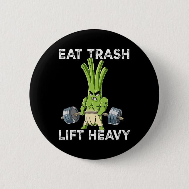 Spring Onion Gym Weight Training Eat Trash Lift He Button (Front)
