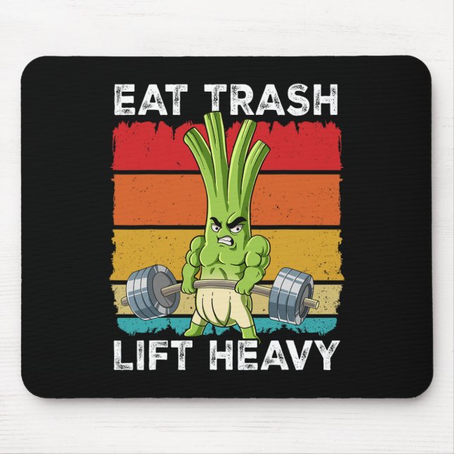 Spring Onion Gym Weight Training Eat Trash Lift He Mouse Pad (Front)