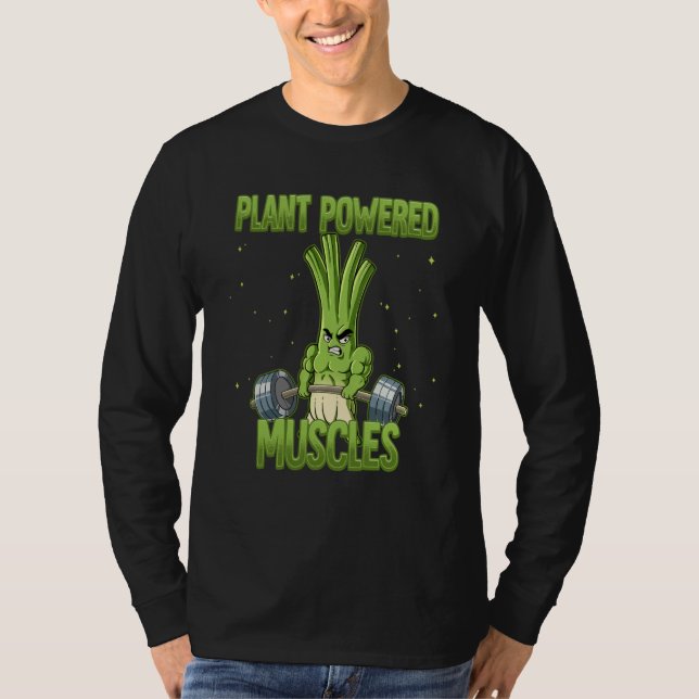 Spring Onion Gym Weight Training Plant Powered Mus T-Shirt (Front)