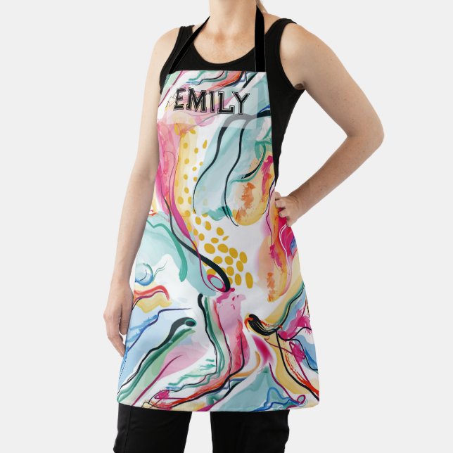 Spring organic texture with flowing wavy shapes apron (Insitu)