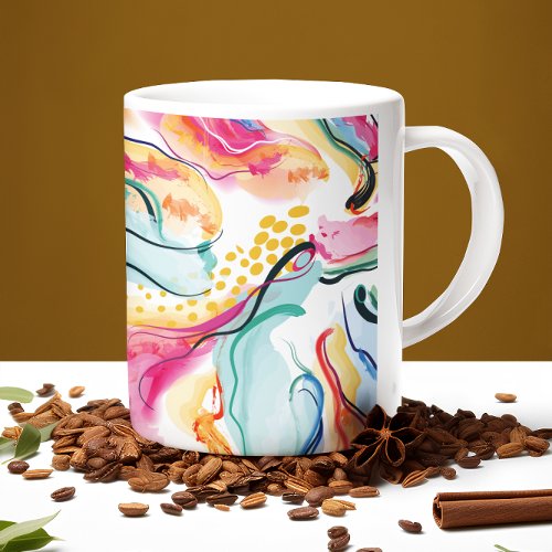 Spring organic texture with flowing wavy shapes coffee mug