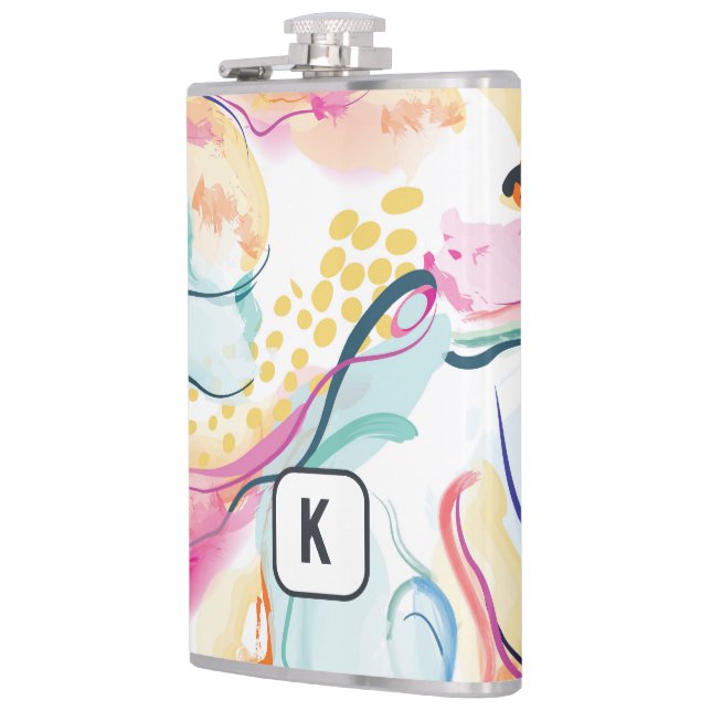 Spring organic texture with flowing wavy shapes flask (Left)