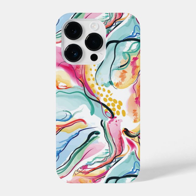 Spring organic texture with flowing wavy shapes iPhone case (Back)