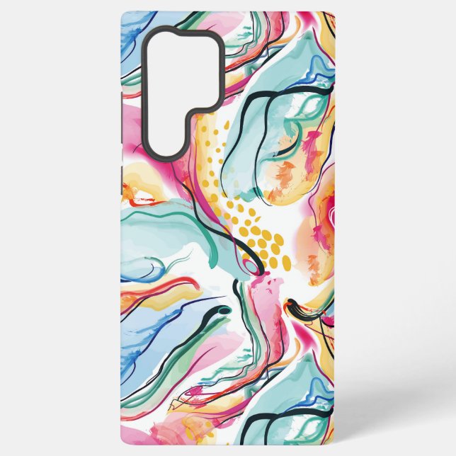 Spring organic texture with flowing wavy shapes samsung galaxy case (Back)