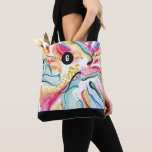 Spring organic texture with flowing wavy shapes tote bag<br><div class="desc">Spring colors,  organic texture with flowing wavy lines,  seamless pattern. Custom Monogram</div>