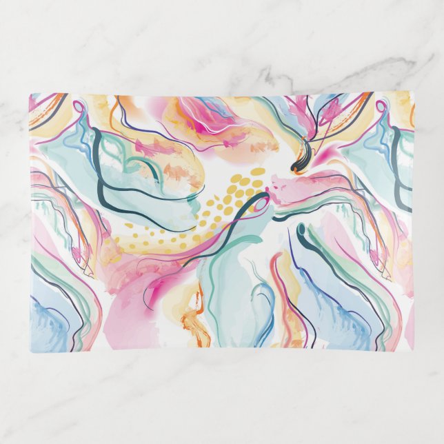 Spring organic texture with flowing wavy shapes trinket tray (Front)