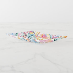 Spring organic texture with flowing wavy shapes trinket tray