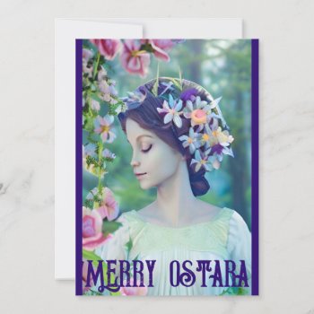 Spring Ostara Easter Equinox Pagan Forest Goddess Holiday Card by Cosmic_Crow_Designs at Zazzle