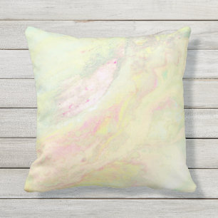 *~* Spring Outdoor Abstract Marble Iridescent Pillow