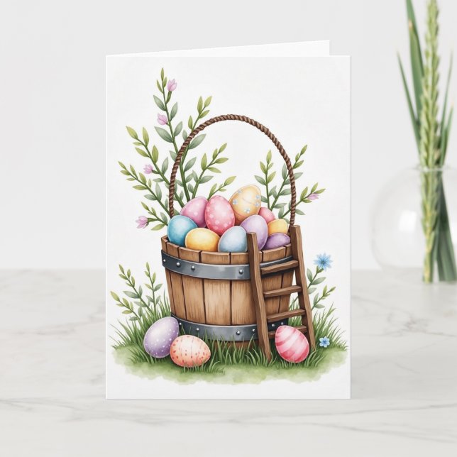 Spring Ovoids In Bucket Scene Card (Front)