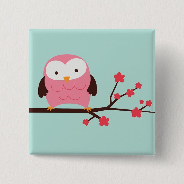 Spring Owl Button (Front)