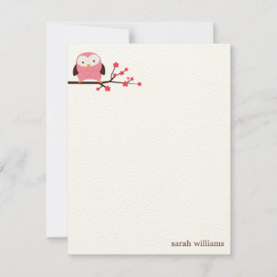 Spring Owl Custom Note Cards