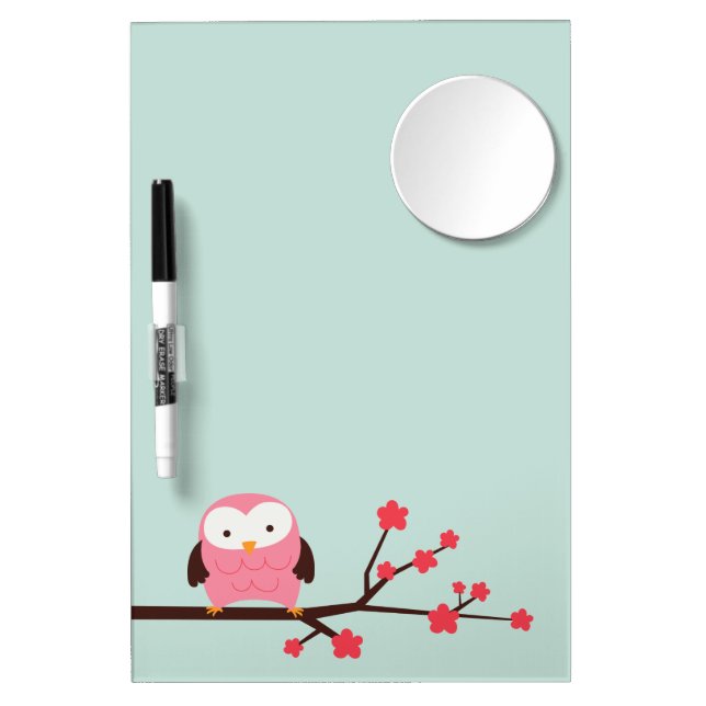 Spring Owl Dry Erase Board With Mirror (Front)