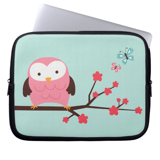 Spring Owl Laptop Sleeve (Front)