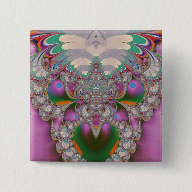 Spring Owl Pinback Button (Front)