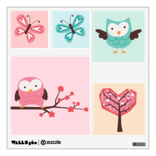 Spring Owls Wall Decal