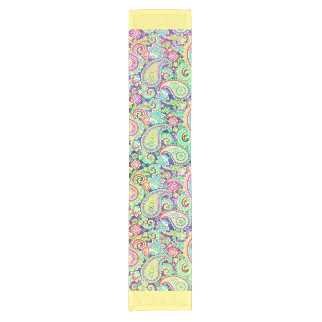 Spring paisley short table runner (Front)