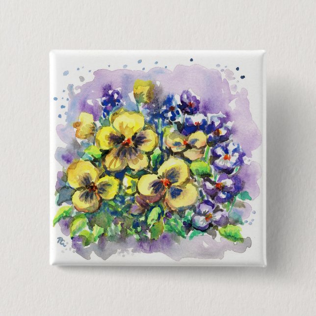 Spring Pansies Button (Front)