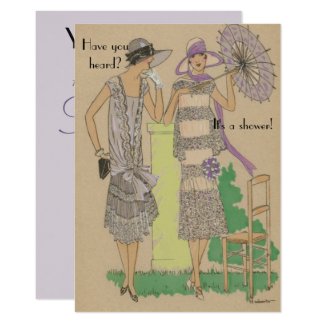 Spring Parisian Flapper Fashion Shower Invitation