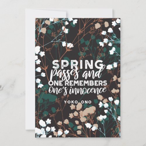 Spring Passes Quote Holiday Card