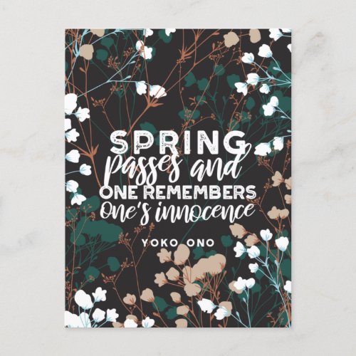 Spring Passes Quote Postcard