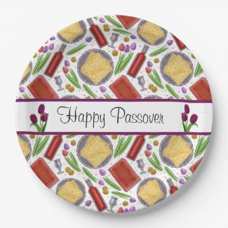 Spring Passover Paper Plate