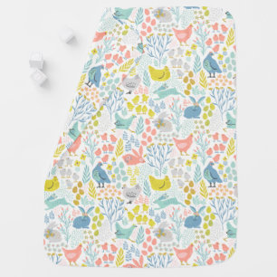 Spring Pastel Animals Baby Blanket