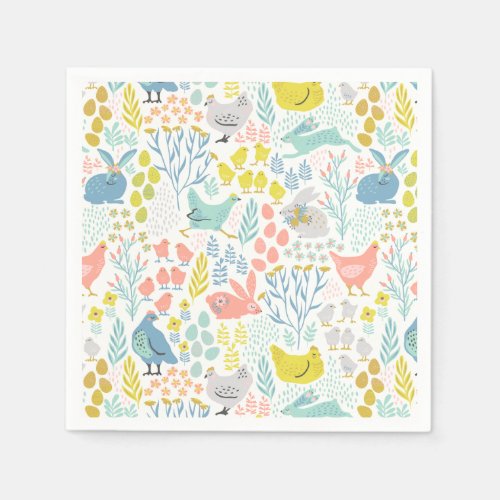 Spring Pastel Animals Napkins