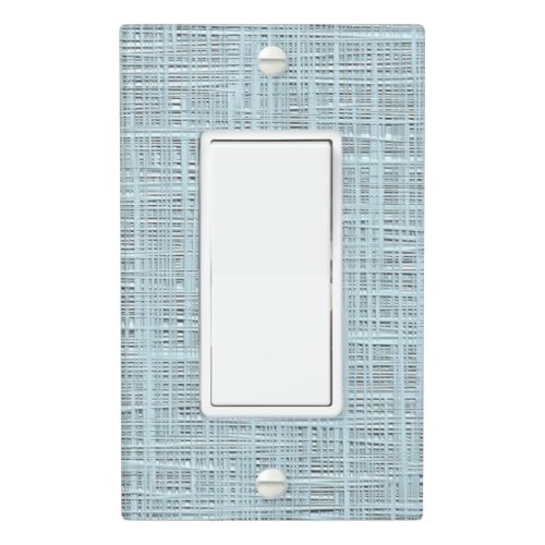 Spring Pastel Blue Faux Jute Fabric Weave Pattern Light Switch Cover