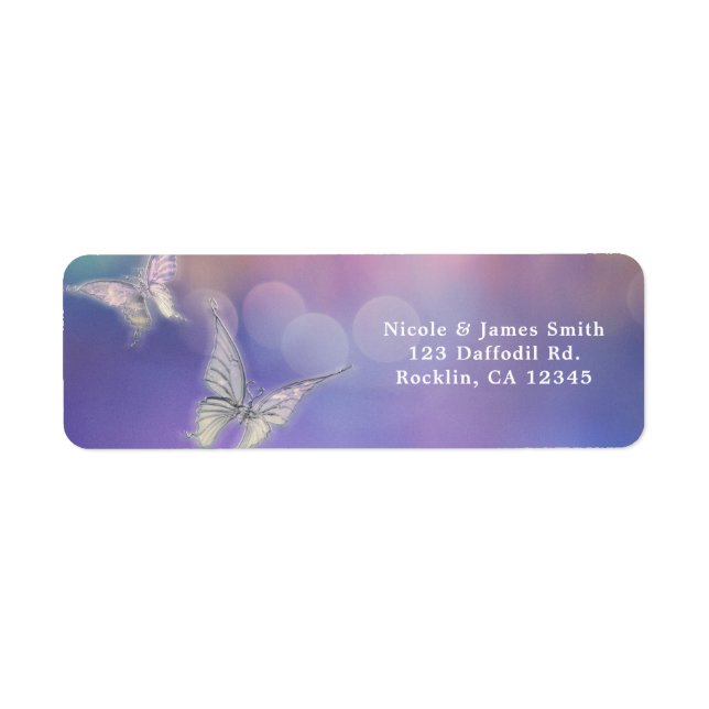 Spring Pastel Butterflies Party Invitation Label (Front)